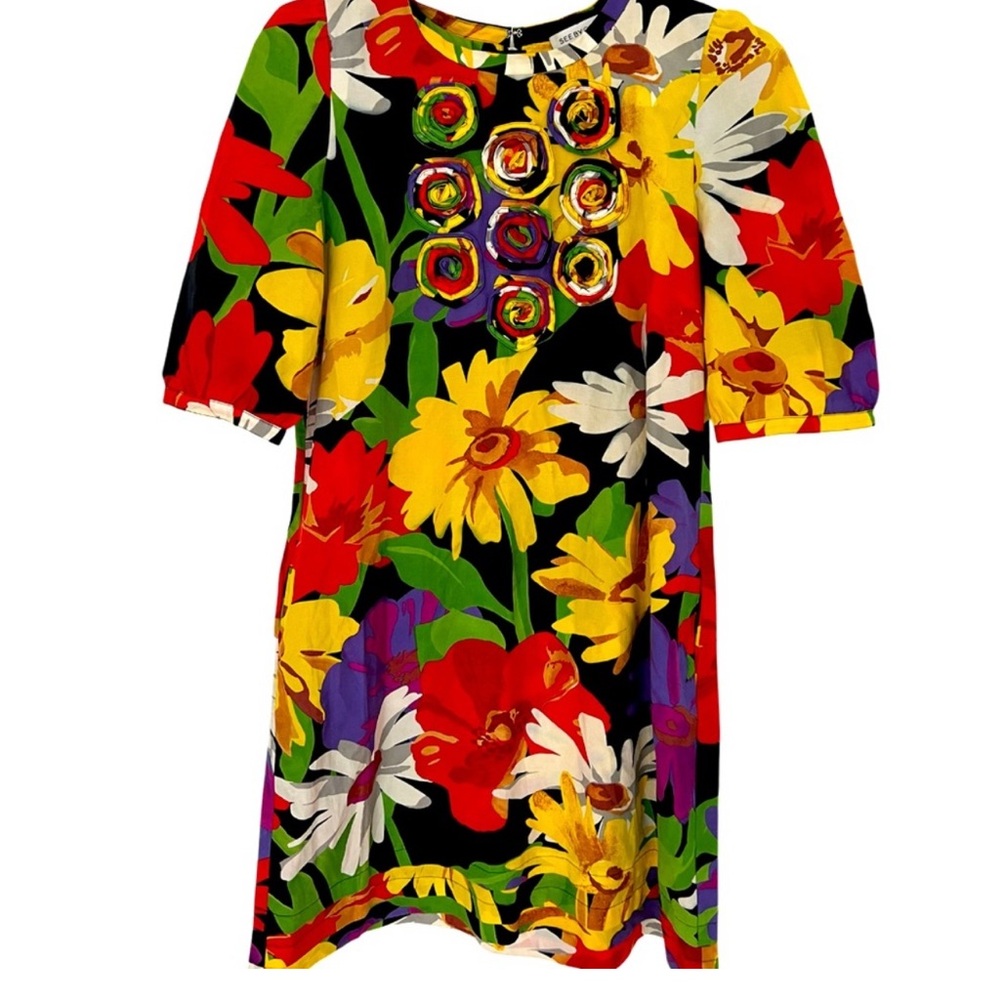 See By Chloe Colorful Floral Mini Dress - Picture 2 of 9